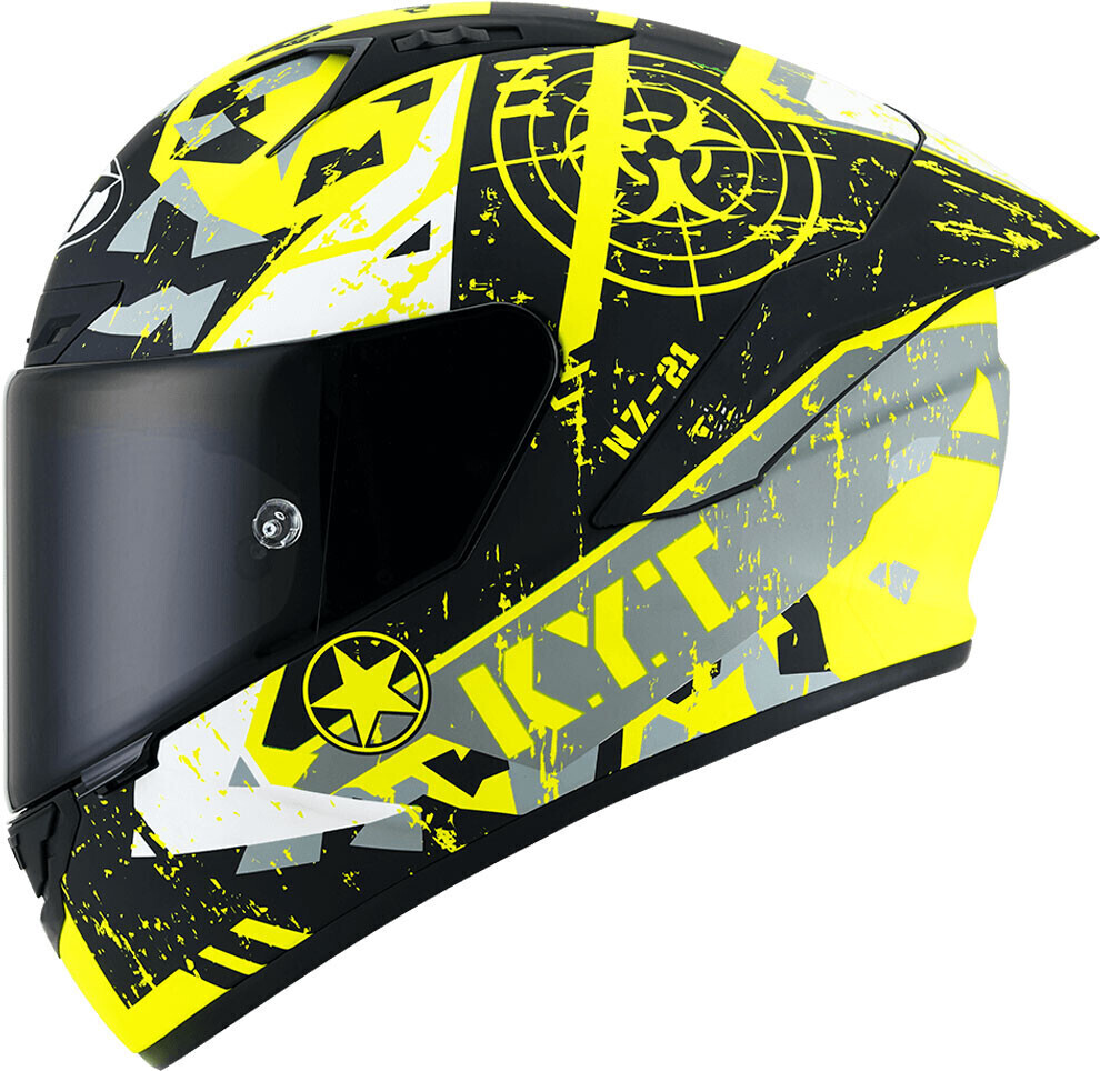 KYT Helmet NZ-Race Blazing Matt Yellow/Black/White/Grey