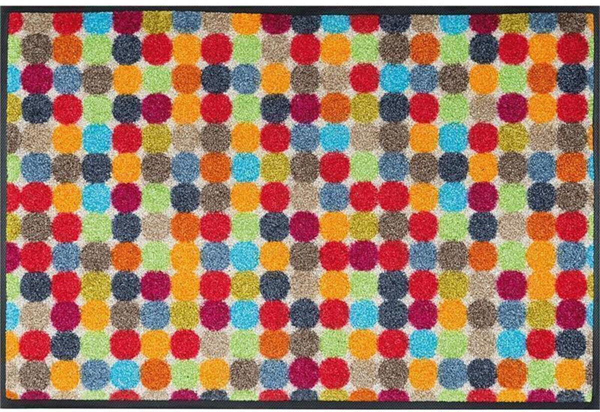 Wash+Dry Dirt control mat Mikado Dots 40 x 60 cm red/ orange/ green