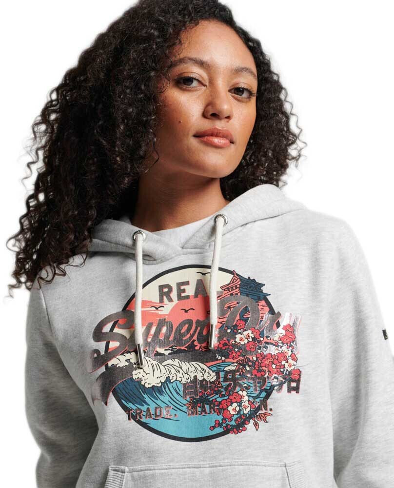 Superdry Japanese Vintge Logo Graphic Hoodie (W2012053A) grey