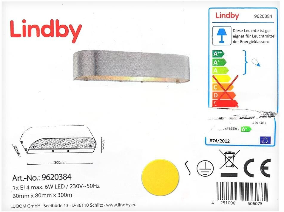 Lindby Wall light NIKA 1xE14/6W/230V