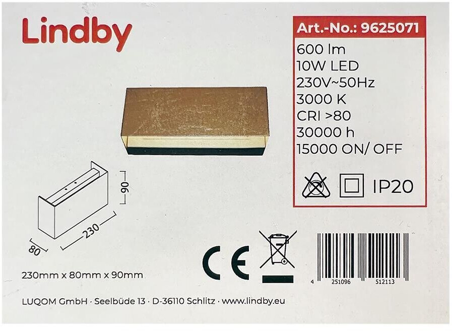 Lindby LED wall lighting QUENTIN LED/10W/230V