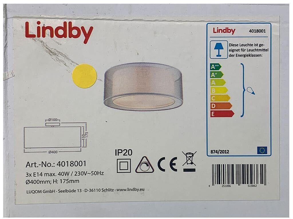 Lindby Ceiling light NICA 3xE14/40W/230V