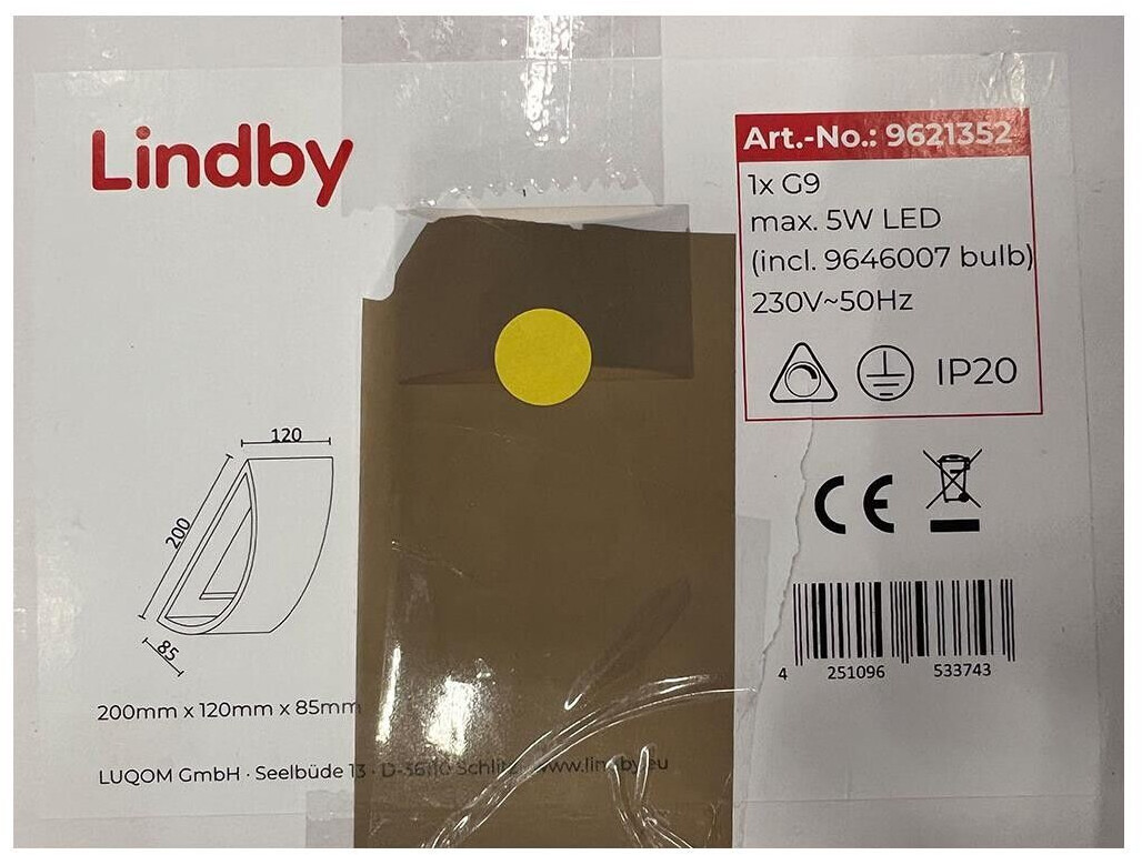 Lindby LED wall light HEIKO 1xG9/3W/230V