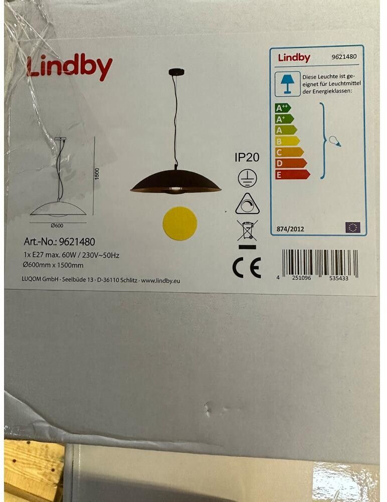 Lindby Ceiling lamp on a cord EMILIENNE 1xE27/60W/230V