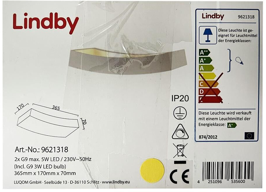 Lindby LED wall light TIARA 2xG9/3W/230V