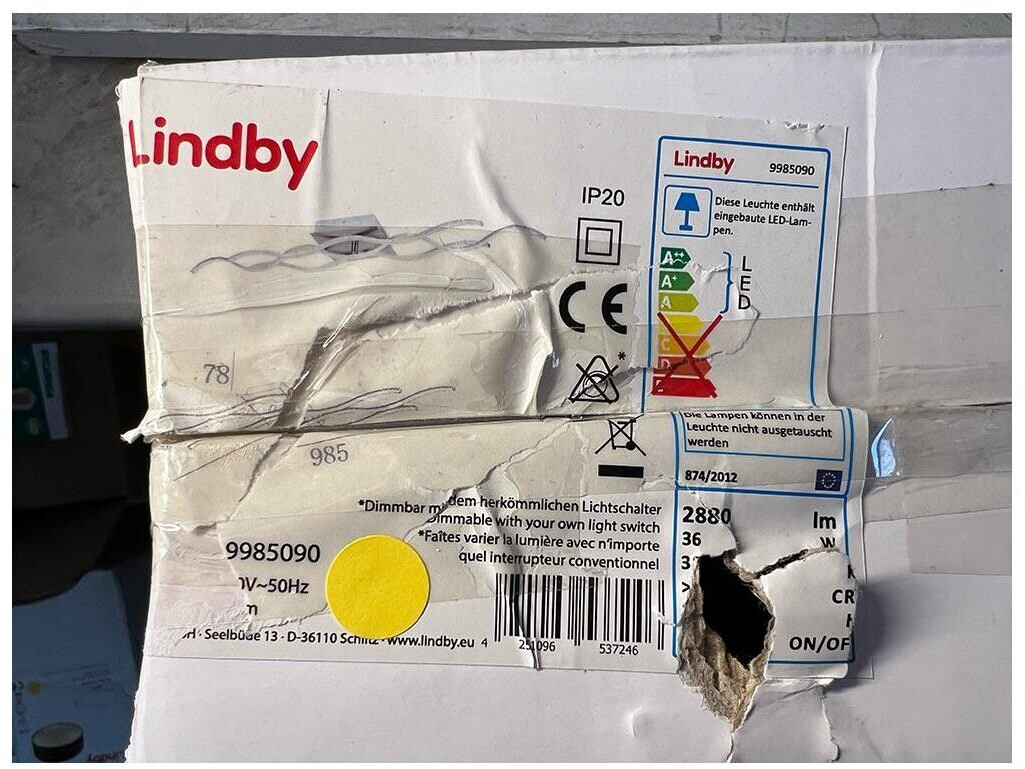Lindby Lindy Dimmable surface mounted LED light SAFIA LED/40W/230V