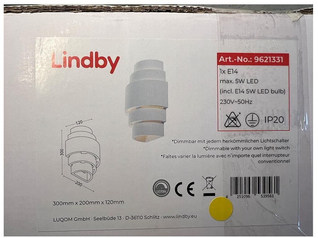 Lindby LED wall light MARIT 1xE14/5W/230V