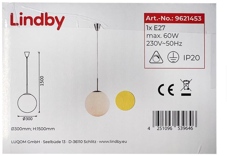 Lindby Suspension lamp on cord MARIKE 1xE27/60W/230V