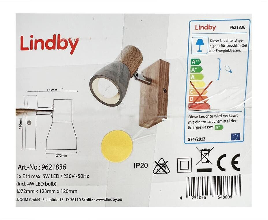Lindby LED wall light FILIZ 1xE14/5W/230V