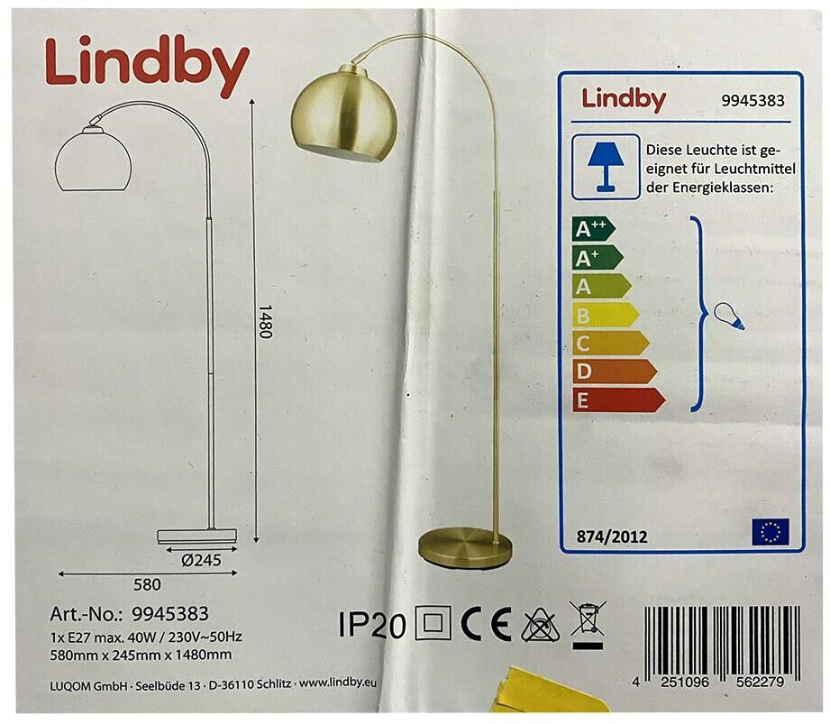 Lindby Floor lamp MOISIA 1xE27/40W/230V