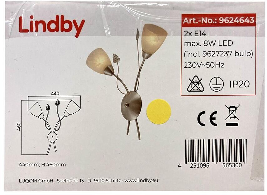 Lindby Wall light YANNIE 2xE14/4W/230V