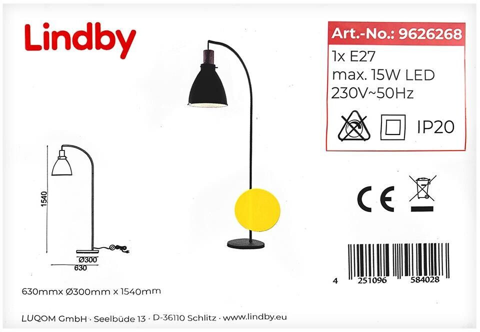 Lindby Floor lamp TREBALE 1xE27/15W/230V
