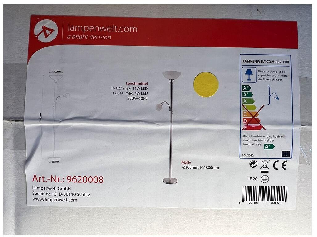 Lindby Table lamp ELAINA 1xE27/11W/230V + 1xE14/4.5W/230V