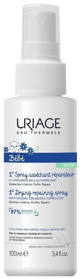 Uriage Bébé primer spray secante reparador con edelweiss y zinc 100 ml  desde 6,31 €