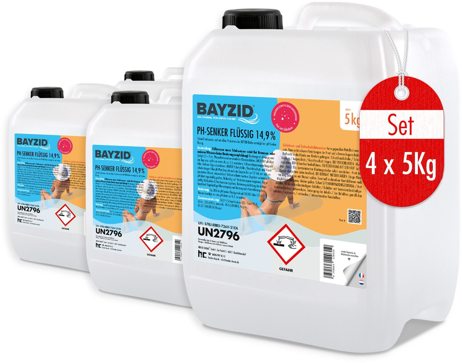 Höfer Chemie BAYZID pH Minus 4 x 5 kg (HC10829.2)