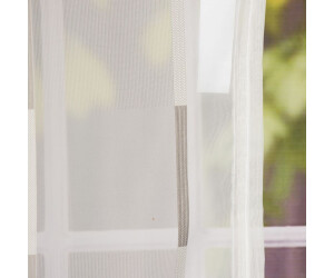 schöner leben Raffrollo Schlaufen weiß transparent mit braunen Streifen  120x140cm ab 46,99 € | Preisvergleich bei