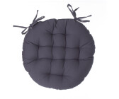 Galette De Chaise Otto Atmosphera - 38x38 Cm - Tissu 100% Coton, Garnissage Coton - Gris - Avec Liens
