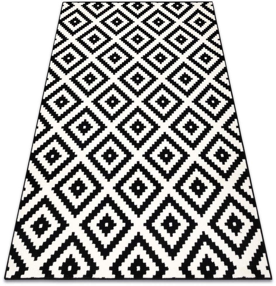 BestenTeppicheDe Carpet BCF Morad RUTA diamonds geometric 240x340 cm black/cream