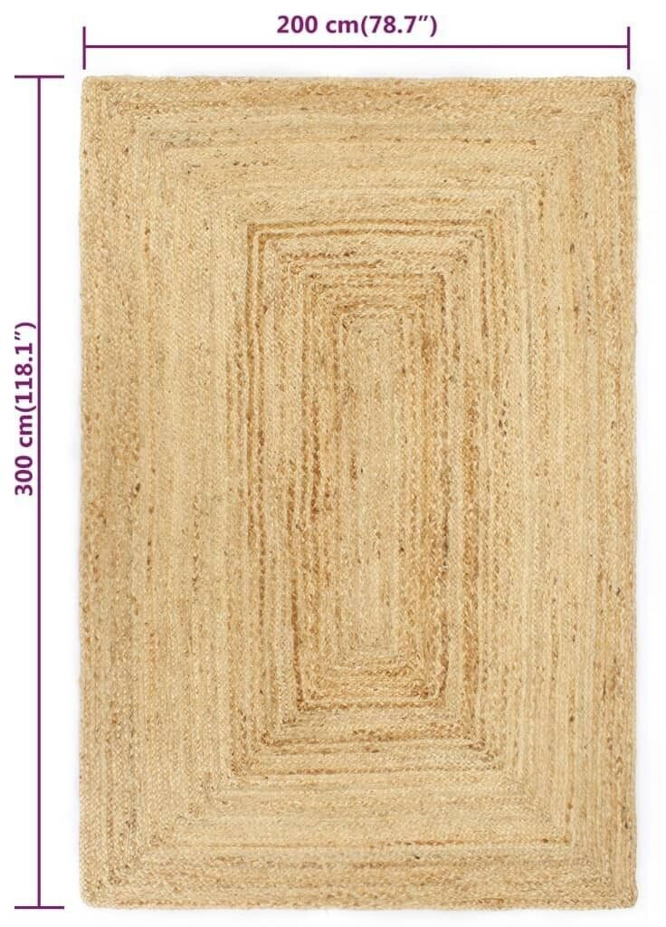 vidaXL Rug handmade jute 200x300 cm