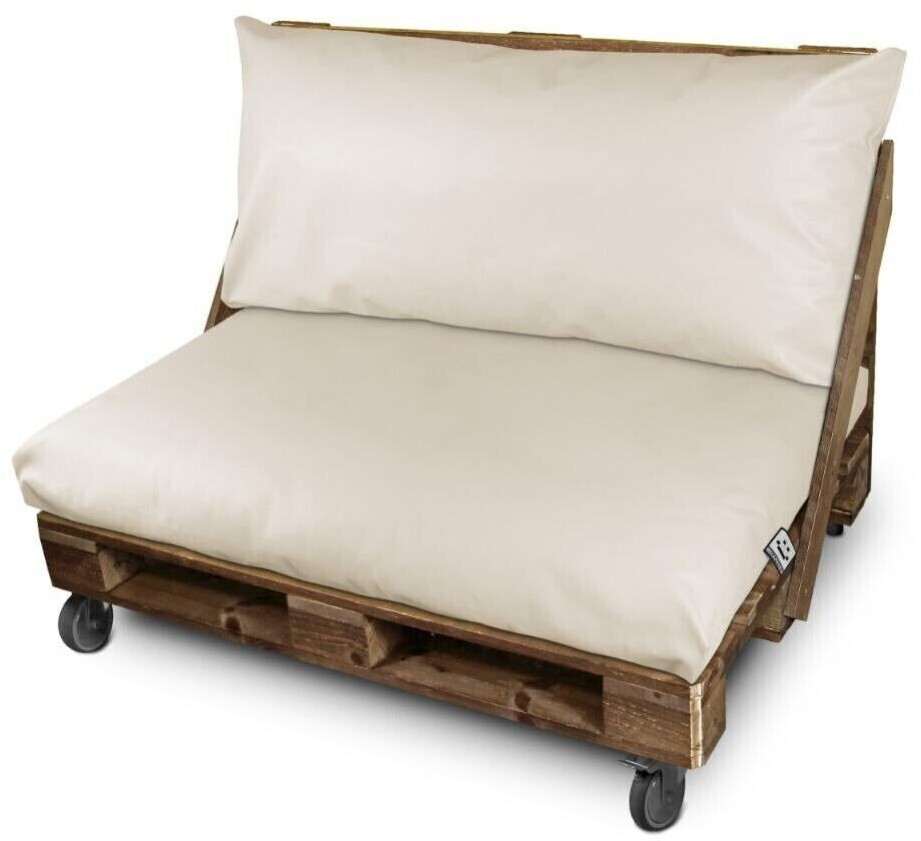 Happers Coussin palette d'extérieur Naylim 120 x 60 x 20 cm sans garnissage similicuir écru