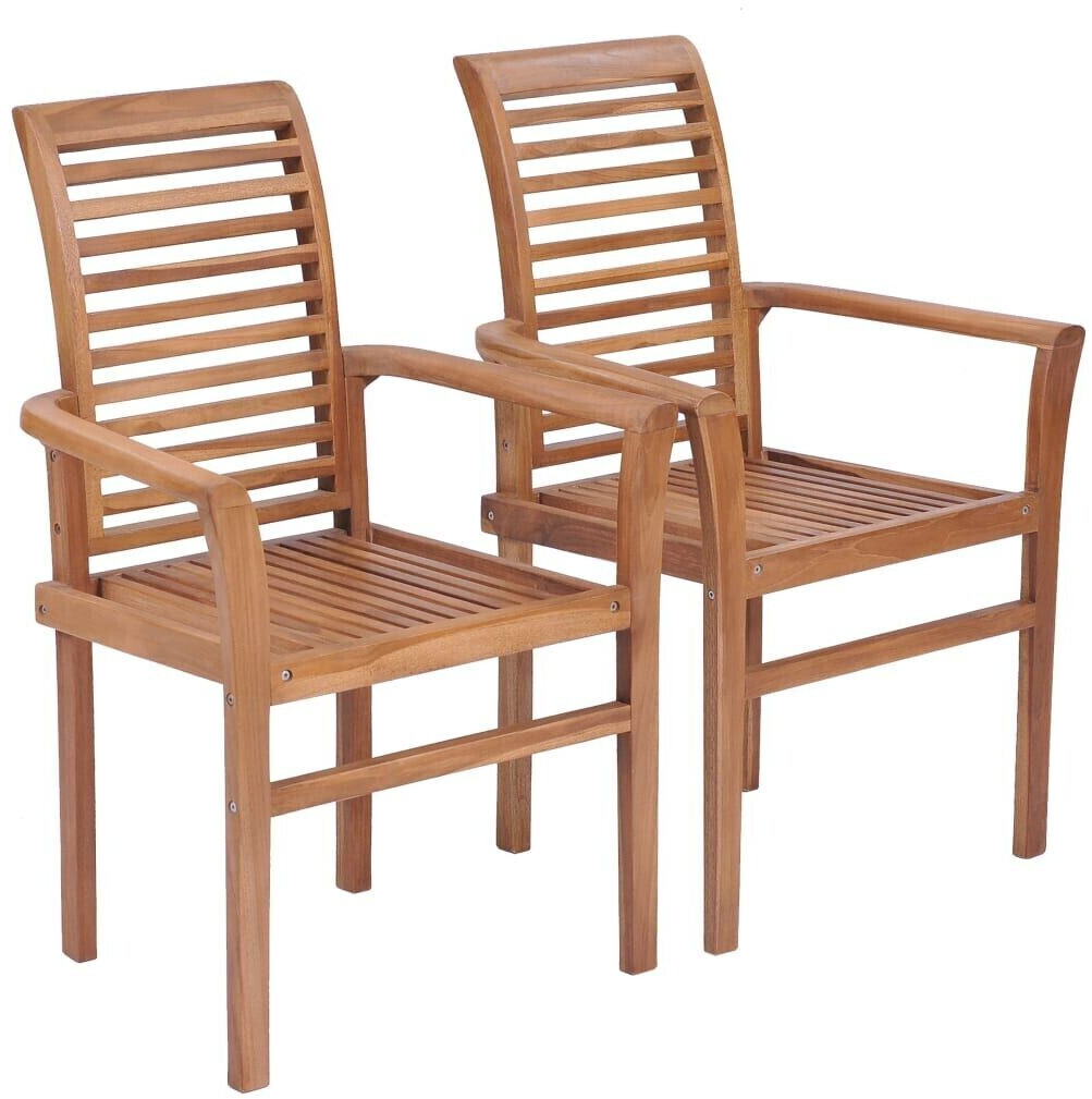 Photos - Dining Table VidaXL Stacking Dining Chairs 2 pcs Solid Teak 