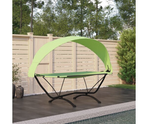 vidaXL Outdoor-Loungebett mit Dach Stahl und Oxford-Stoff Grün