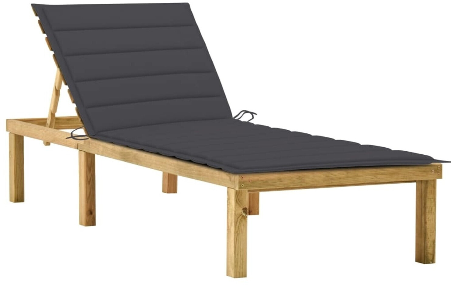 vidaXL Sonnenliege mit Auflage Imprägniertes Kiefernholz Anthrazit