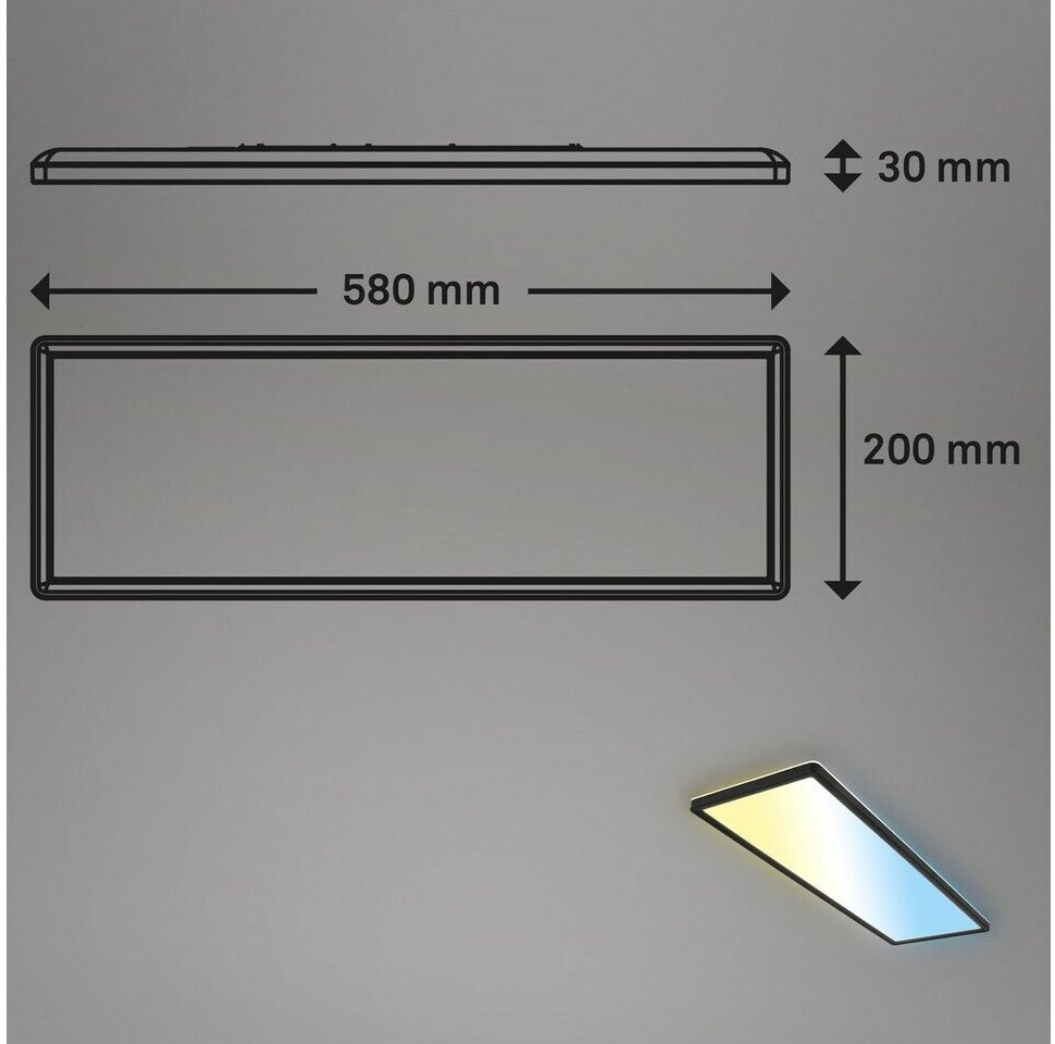 Briloner Ultraflaches CCT LED cm, 23 54,95 bei Preisvergleich 29,3 | LED, schwarz Panel, € ab W, 3000 lm