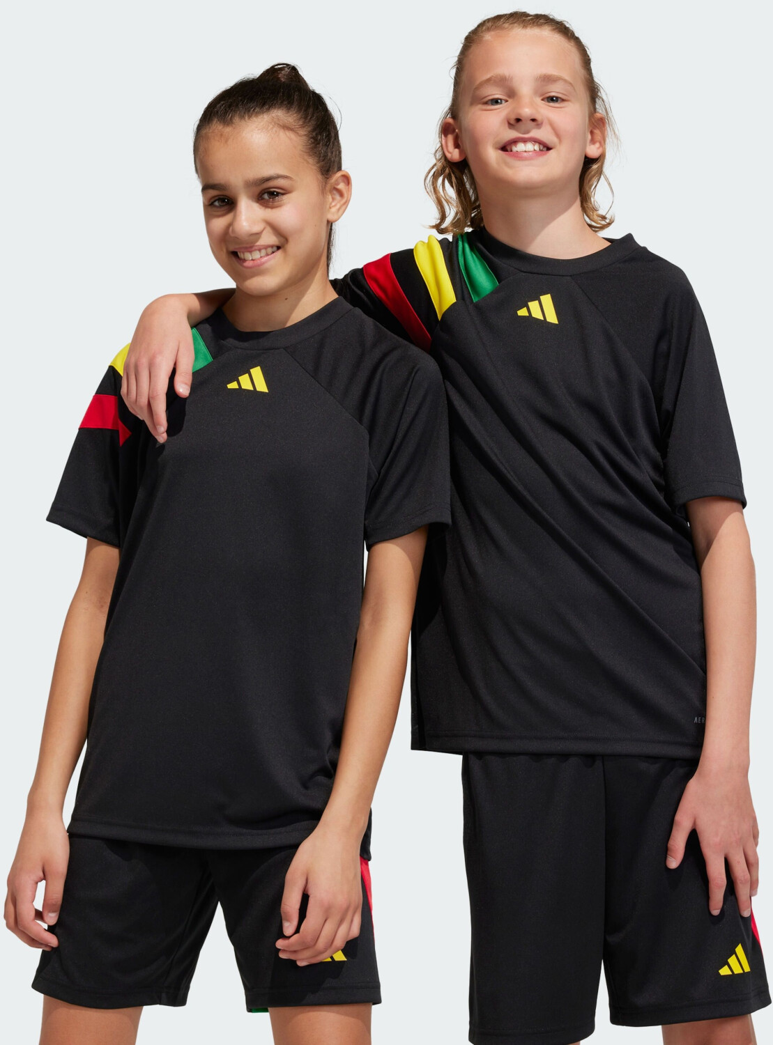 Photos - Football Kit Adidas Fortore 23 Shirt Youth  black/team green/team yellow (IK5730)