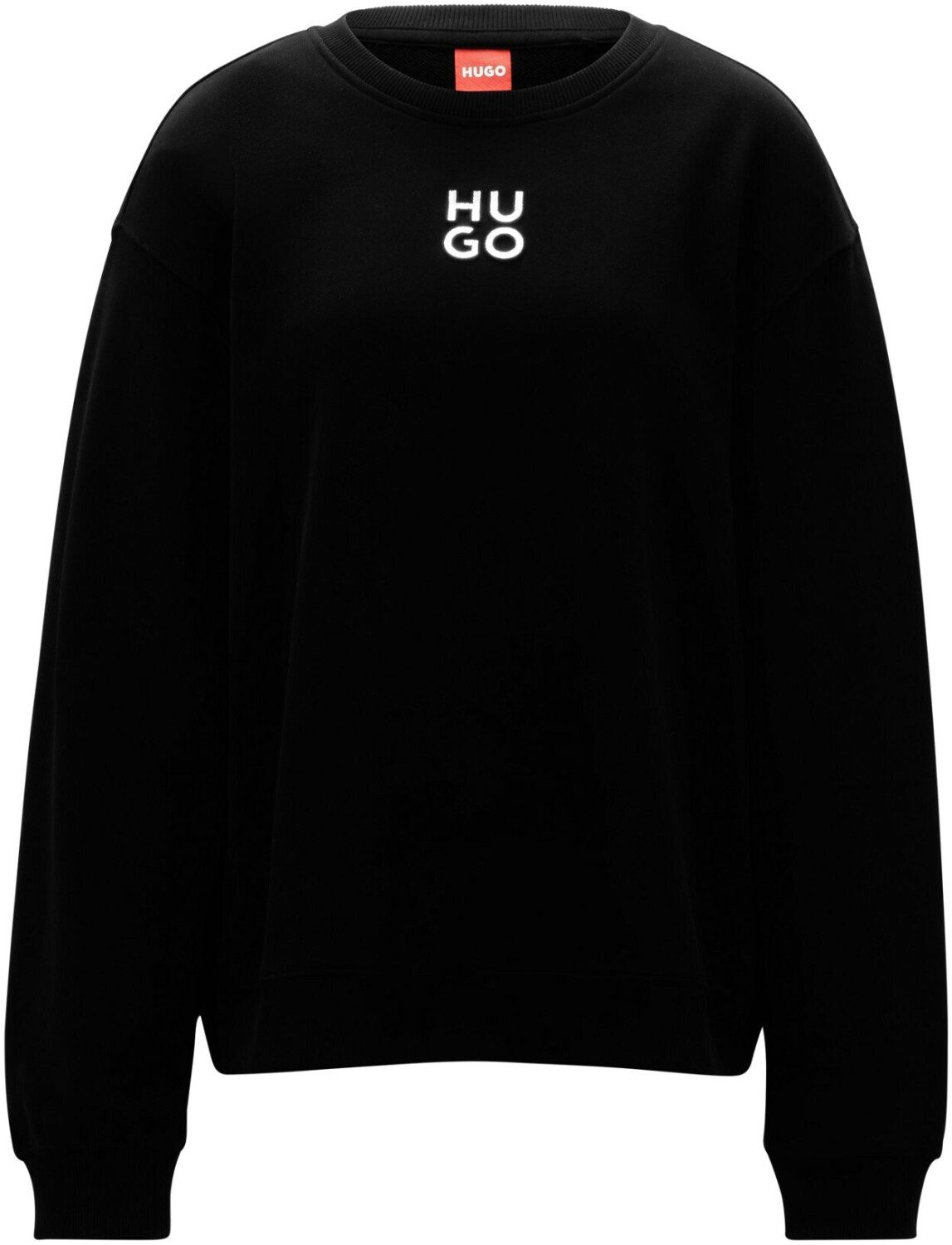 Hugo Boss Relaxed-Fit Sweatshirt with Embossed Stacked Logo Style Classic Crew (50500459) black