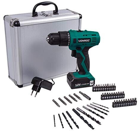 VONROC CD502DC (2 x 1.3 Ah + chargeur + 46 accessoires + coffret)