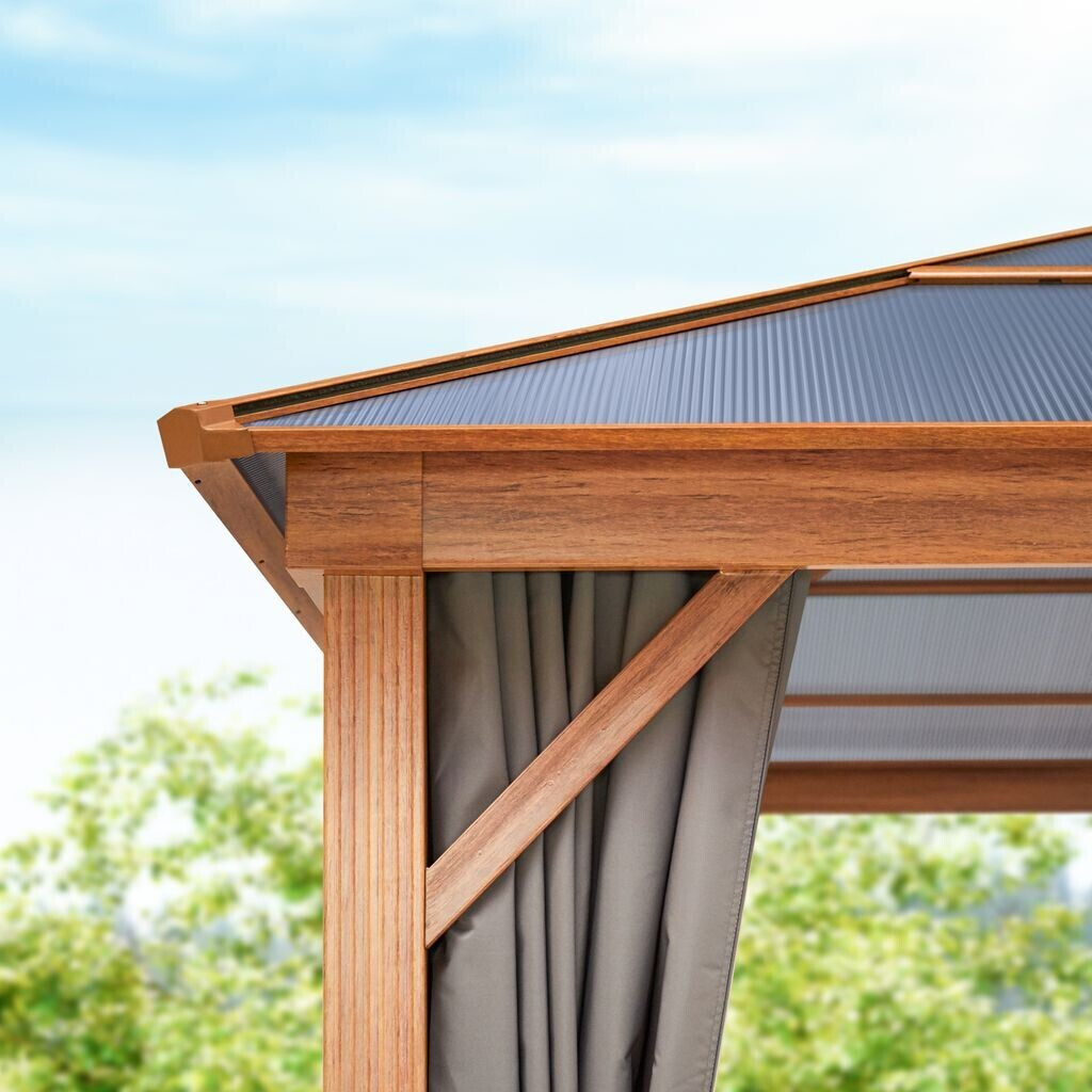 Toolport Gartenpavillon Hardtop Forest Deluxe loft grey 4 x 4 m in
