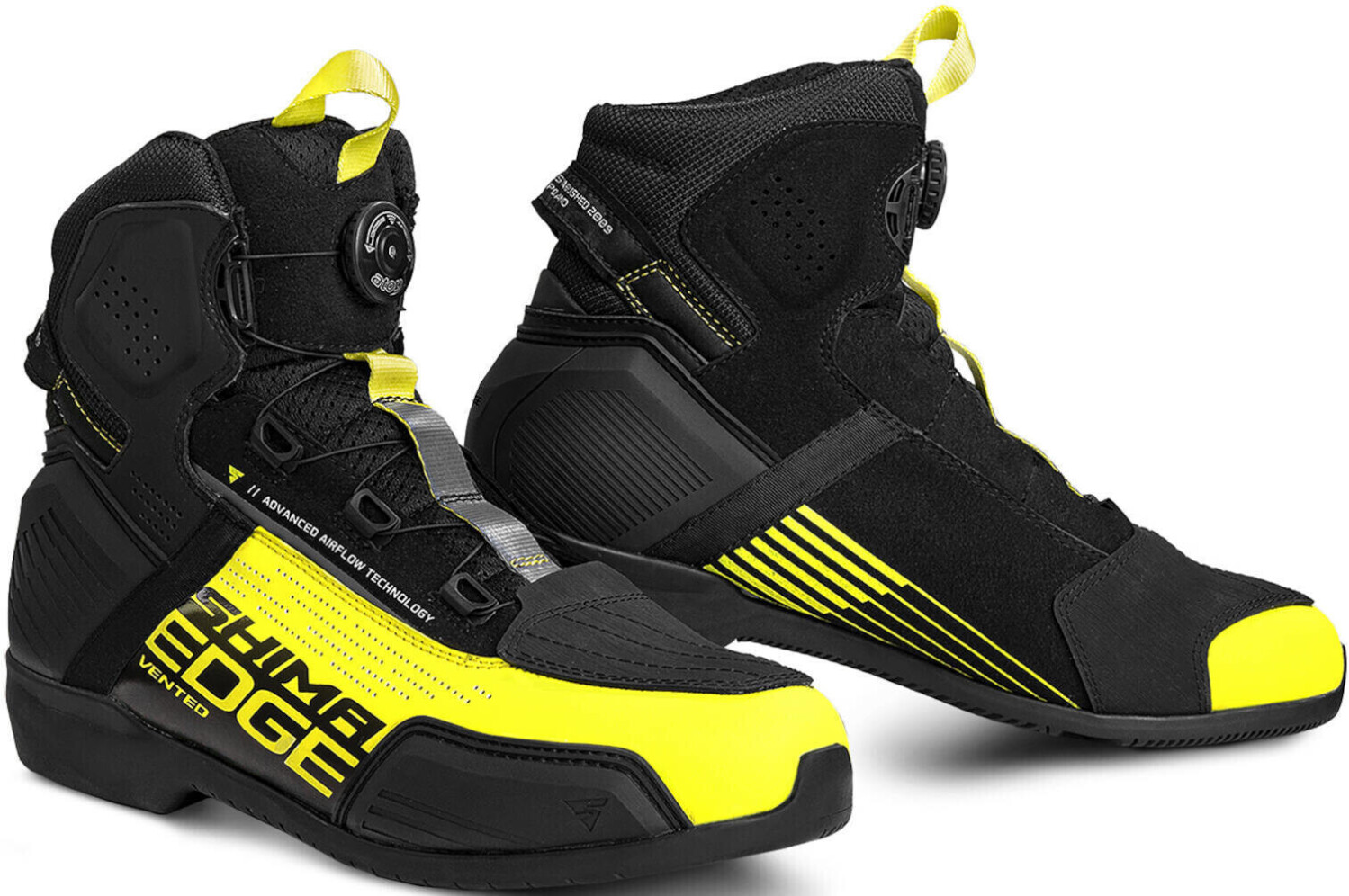 Photos - Motorcycle Boots SHIMA Skate Manufacturing  Edge Vented Shoes black-yellow 