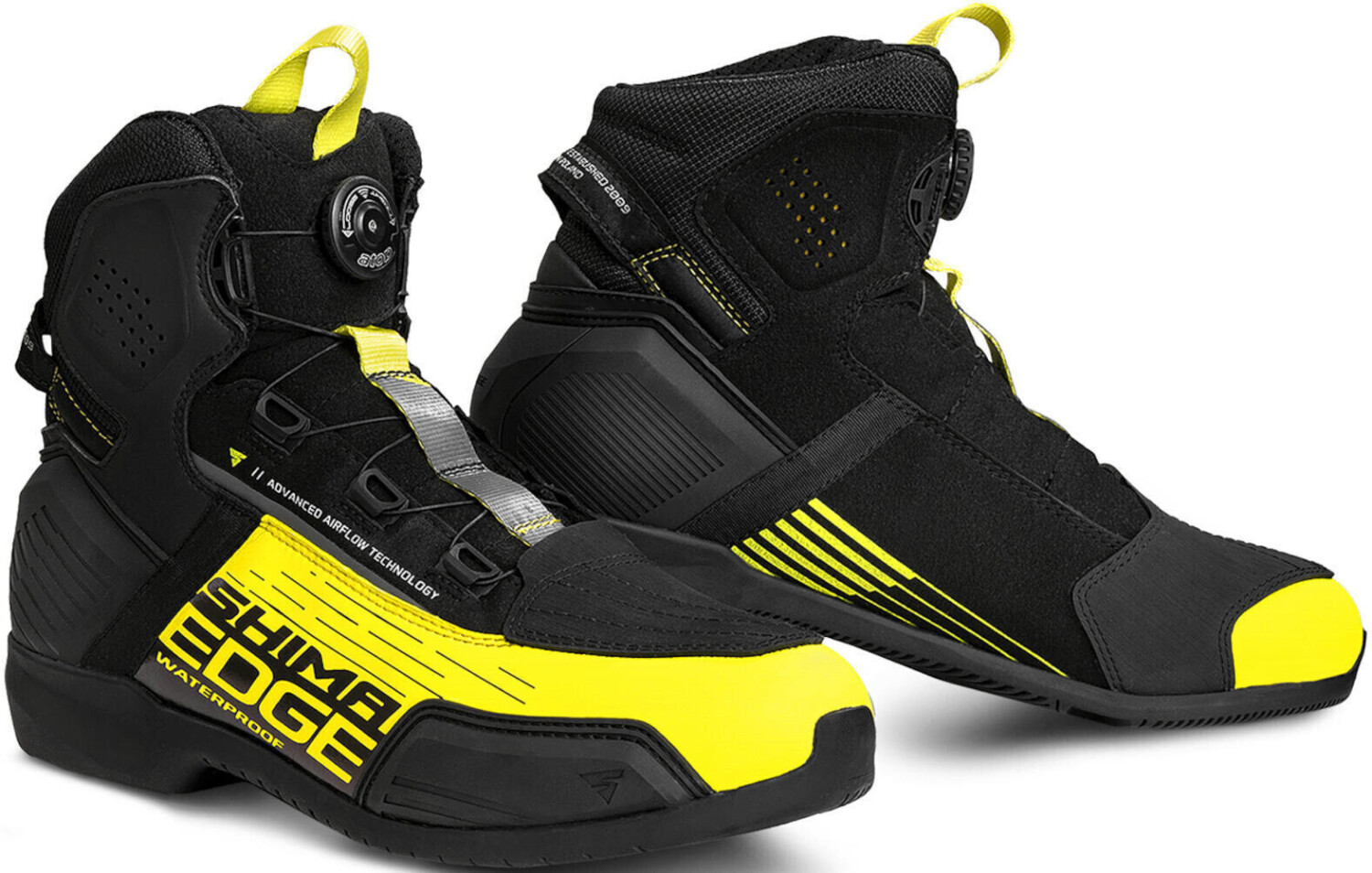 Photos - Motorcycle Boots SHIMA Skate Manufacturing  Edge WP Shoes black-yellow 