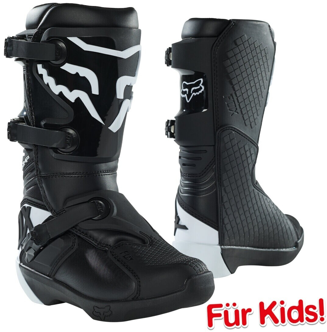 Fox Comp Jugend Motocross Shoes black-white