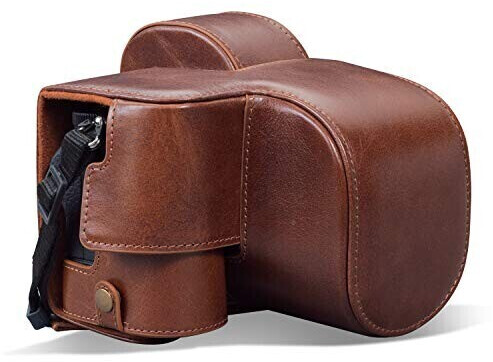 MegaGear Ever Ready Real Leather Camera Case with Carrying Strap for Nikon Z5 Brown