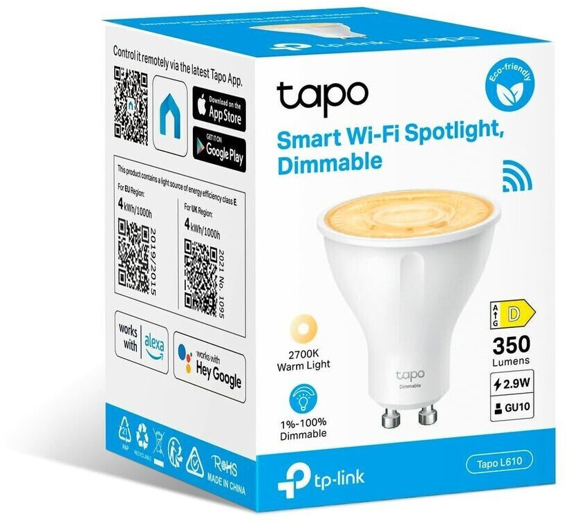 TP-Link TAPO L610(4-PACK) - TP-Link Tapo L610 Bombilla inteligente Wi-Fi  Blanco 2,9 W