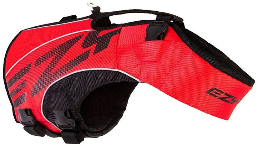 EzyDog Double Up Hundehalsband – Größe XL (47-71 Cm), Rot – Mit Doppel-D-Ring-System & Reflektierenden Elementen