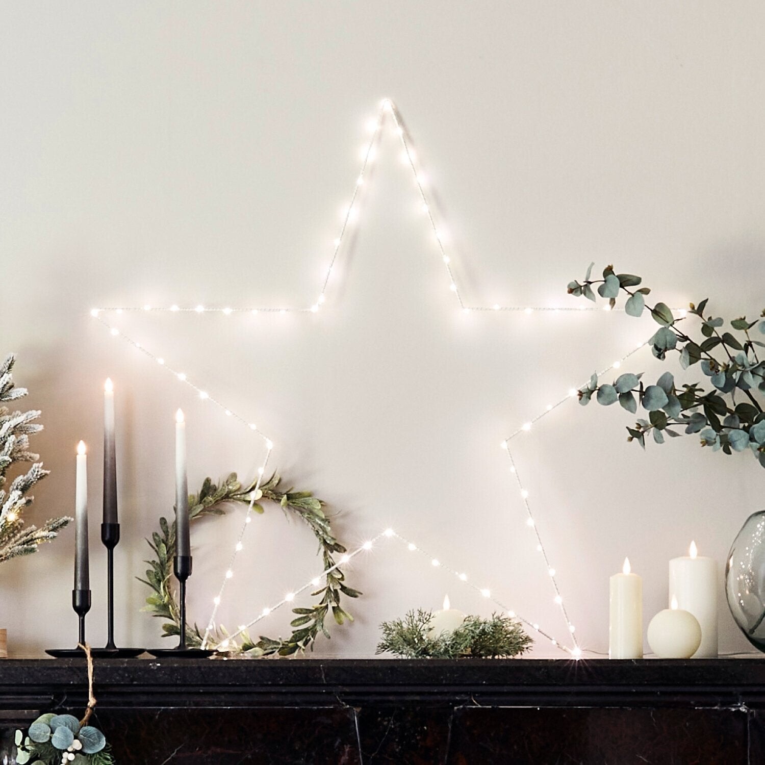 Lights4fun Grande Candela Decorativa in Cera con 3 LED Bianchi Caldi a Pile di 3