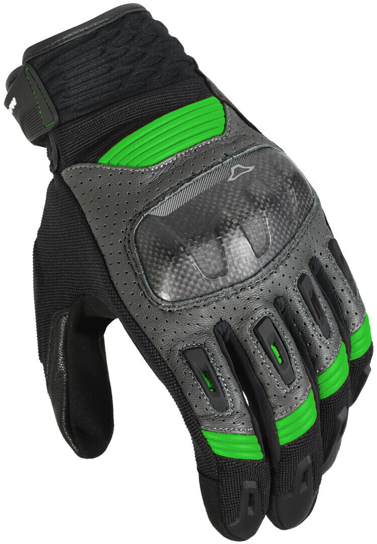 Macna Rime perforierte Motorrad Gloves black/green