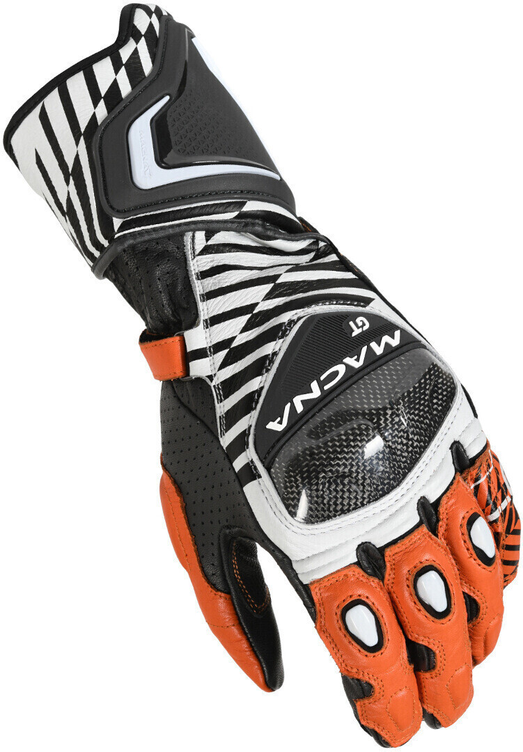 Macna GT perforierte Motorrad Gloves black/white/orange