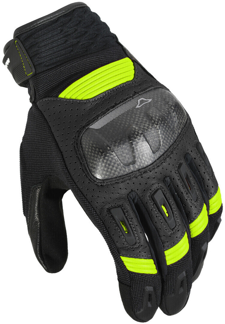 Macna Rime perforierte Motorrad Gloves black/yellow