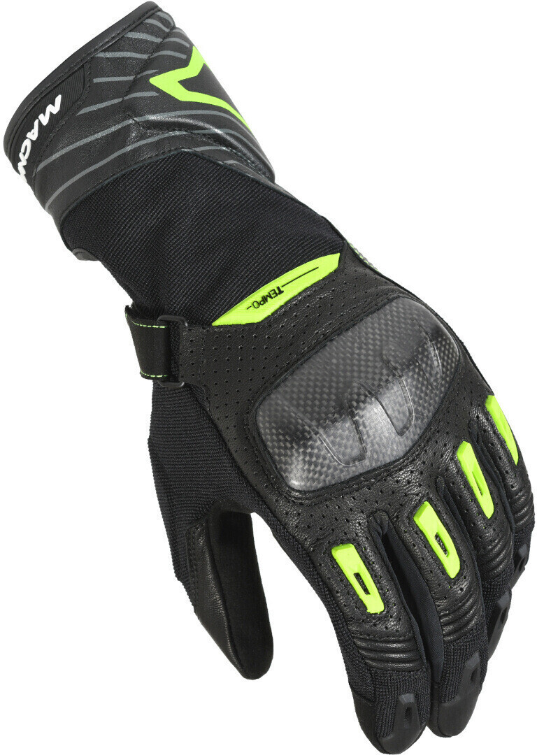 Macna Tempo perforierte Motorrad Gloves black/yellow