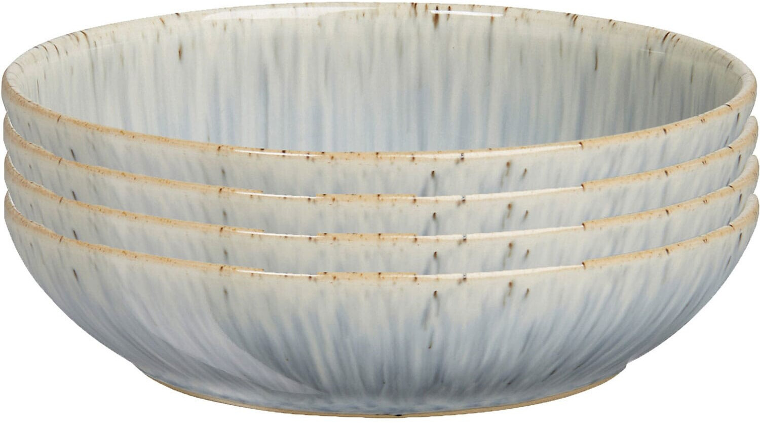 Denby - Set di 2 ciotole per riso Halo Speckle - Grigio, fantasia neutra, lavabili in lavastoviglie e