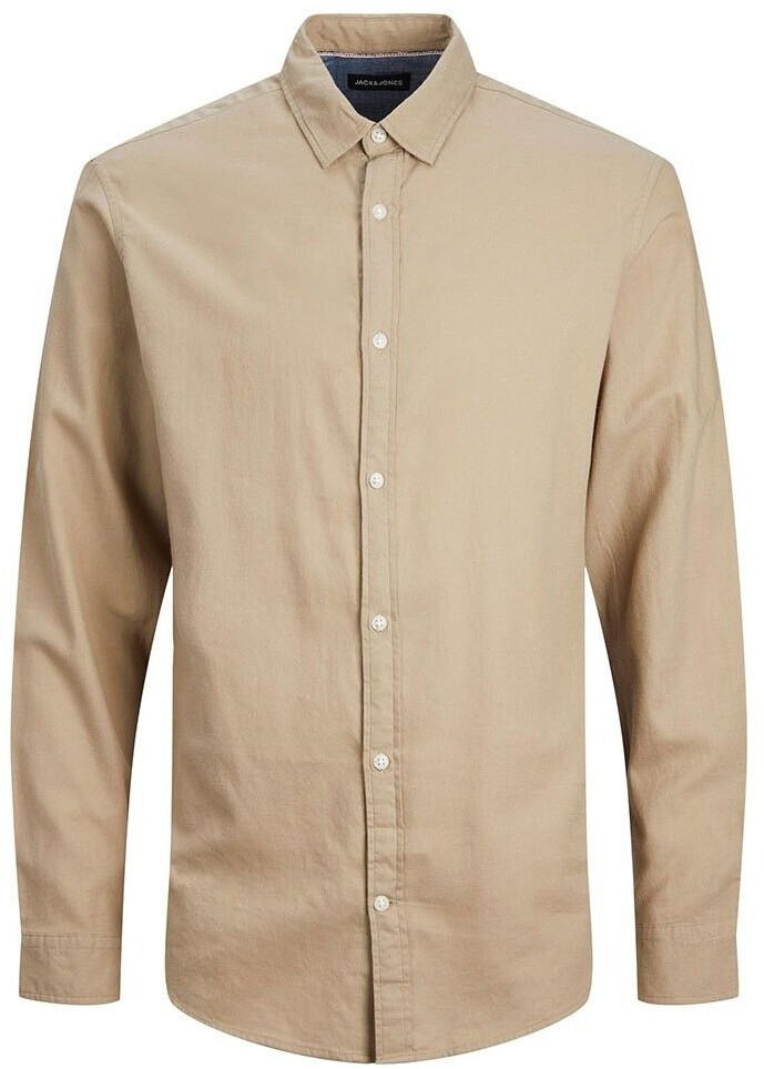 Jack & Jones Gingham Twill Long Sleeve Shirt (12181602) crockery/detail/solid