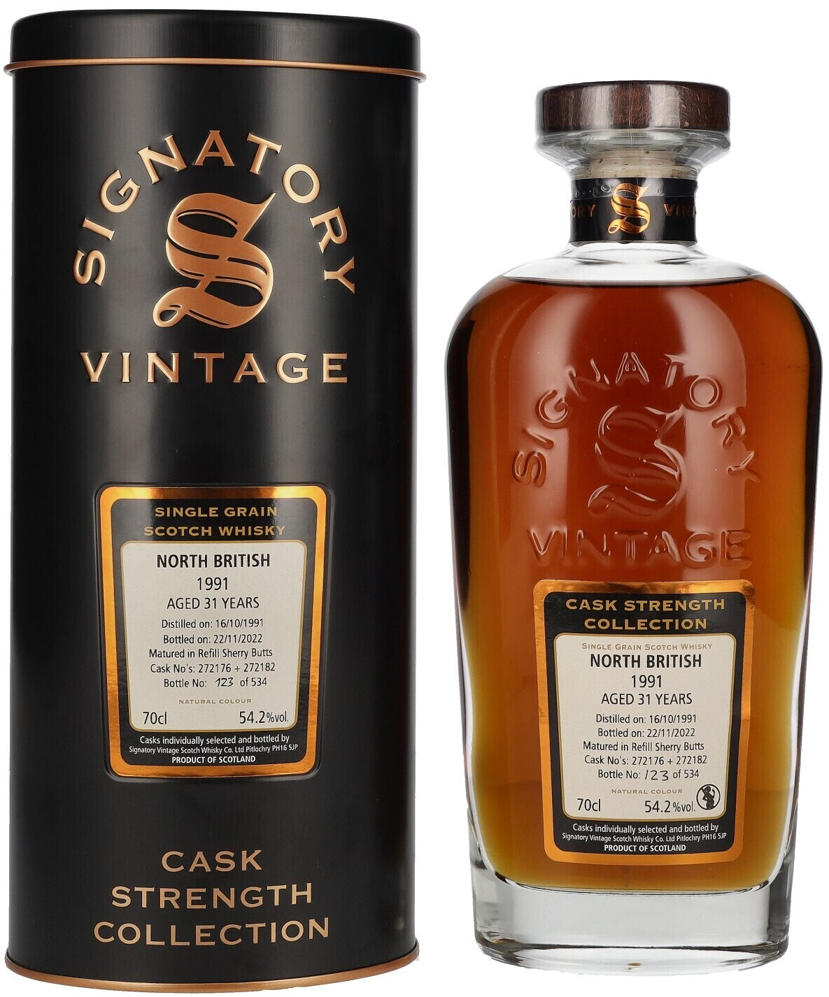 Signatory Vintage 31 Years Old North British Single Grain 1991 54.2% Vol. 0.7l