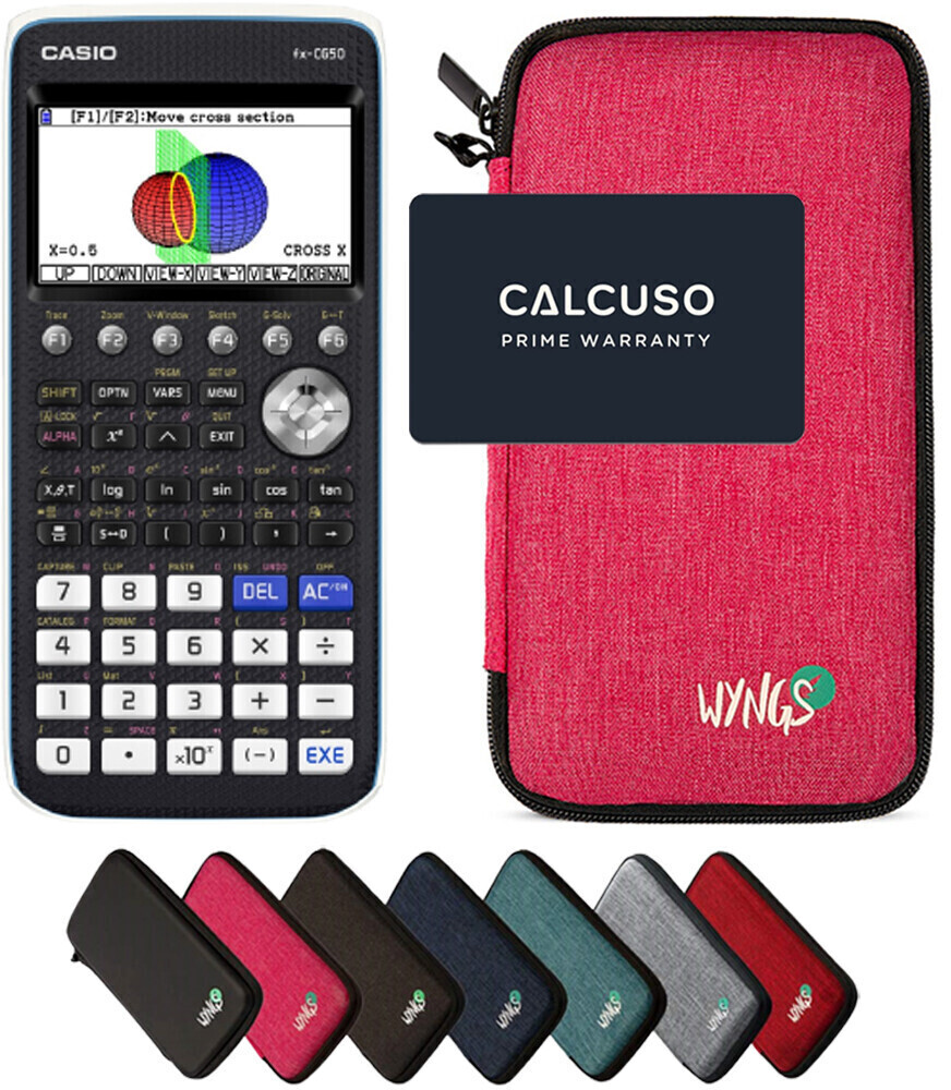 Casio FX-CG 50 with protective bag pink