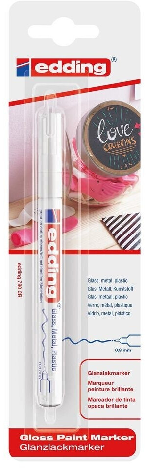 Edding 780 Glanzlack-Marker Fein – 5er Set Metallic-Farben, 0,8 Mm Spitze – Für Dunkles Papier, Glas, Metall & Kunststoff