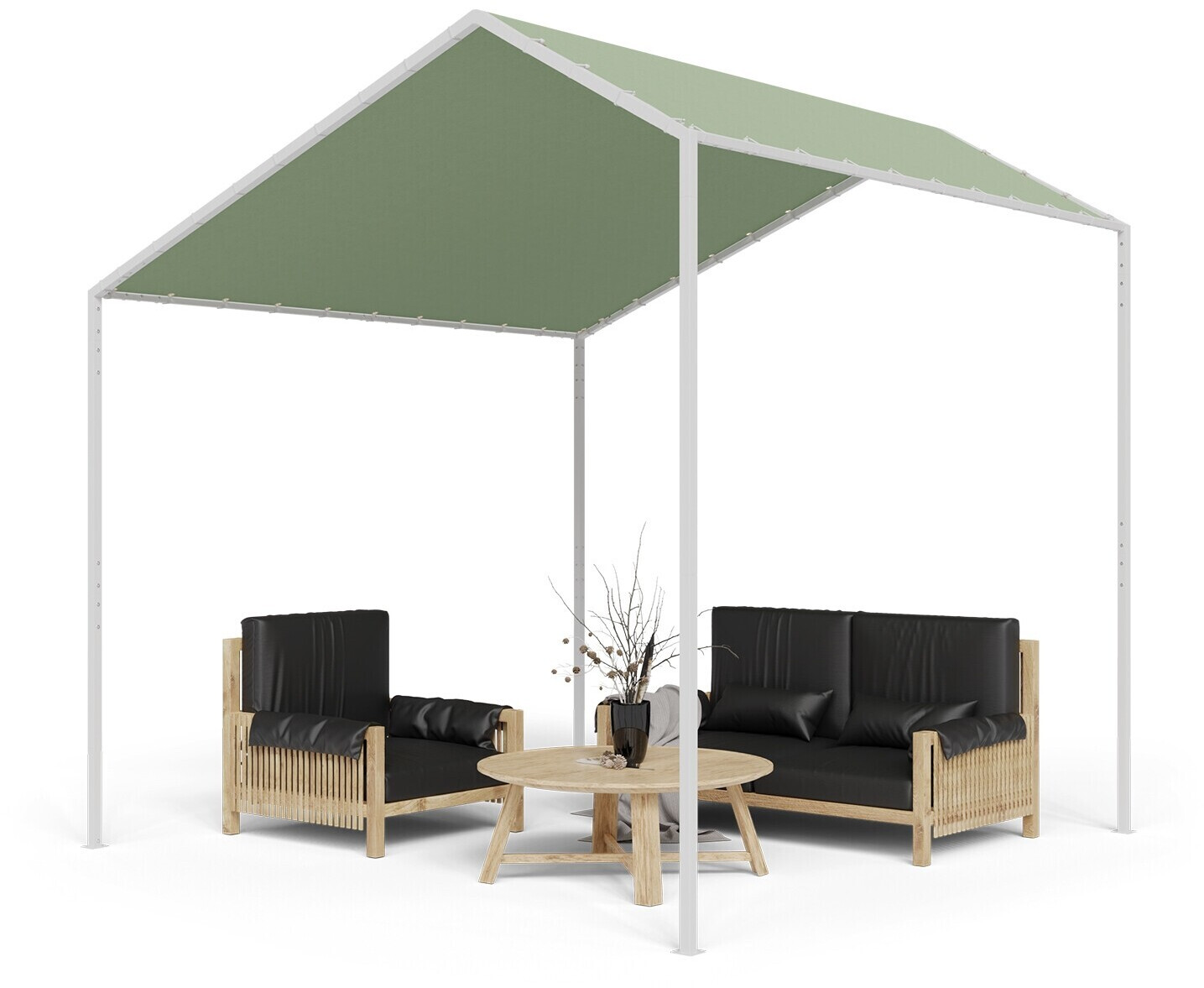 Blumfeldt La Rochelle Gazebo UV 50+ Aluminum Polyester moss green