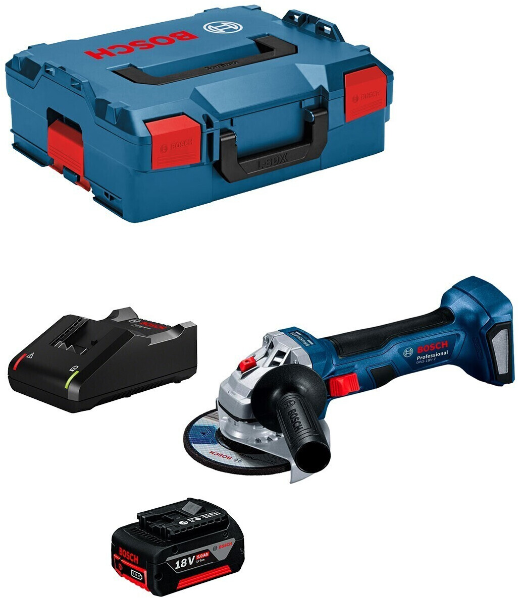 Bosch GWS 18V-7 Solo (1x 5,0 Ah + charger + L-Boxx)